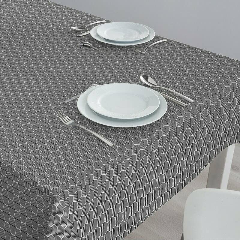 Tovaglia Copritavolo Cerata Tavolo 200x140 cm Resinato Antimacchia Rocciolo, Tovaglia in Cotone Antimacchia, Impermeabile e Antibatterico