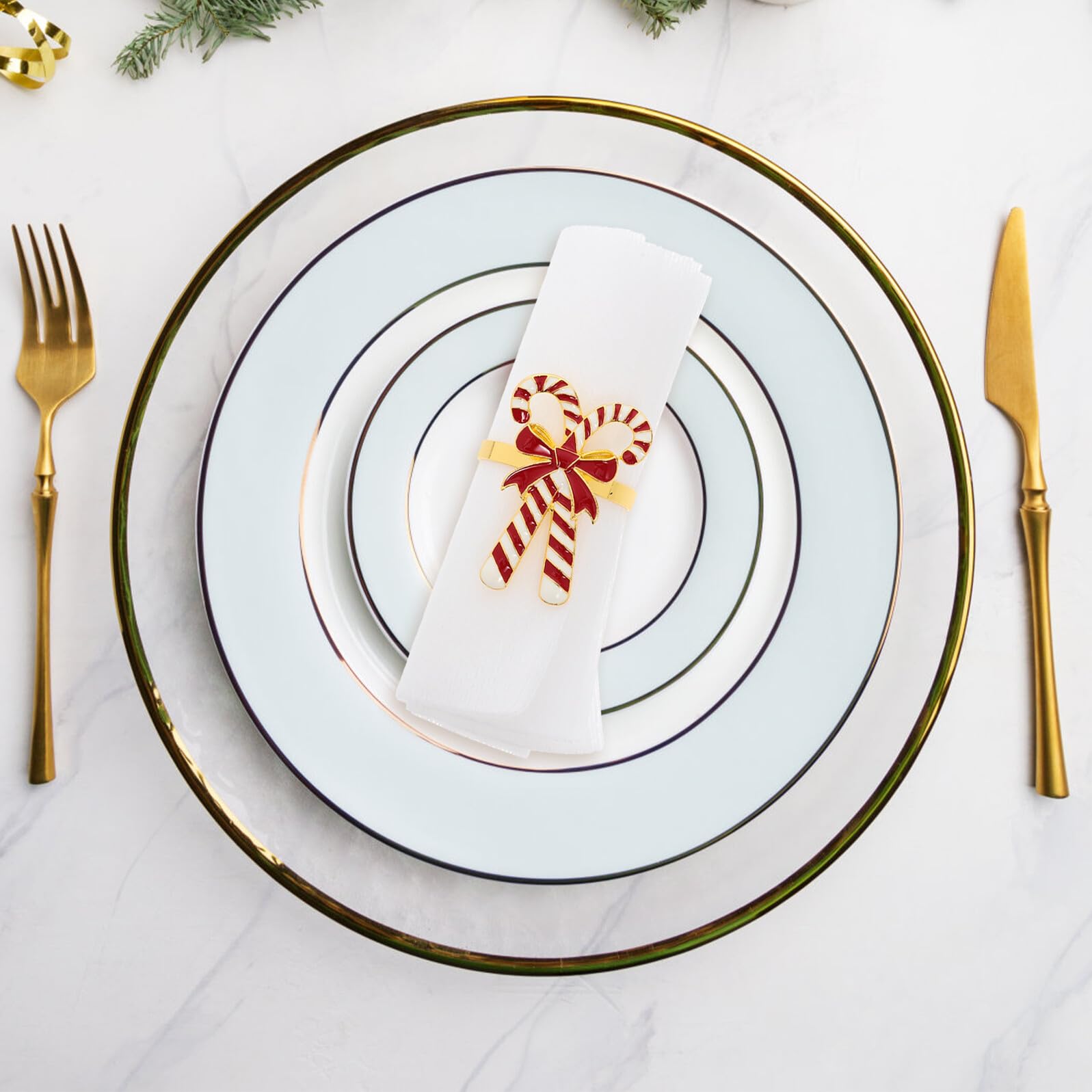 Toyvian Lot de 4 Ronds de Serviette de Noël en Alliage, Décorations de Table Festives, Porte-Serviettes Réutilisables pour Fêtes et Dîners, Anneaux de Serviette Décoratifs pour Maison
