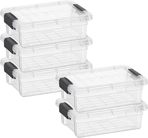 Miniatura 44 de Superio Cajas de almacenamiento transparentes con tapas, contenedores de plástico de 2.5 cuartos de galón para organizar, cajas apilables, sin BPA,