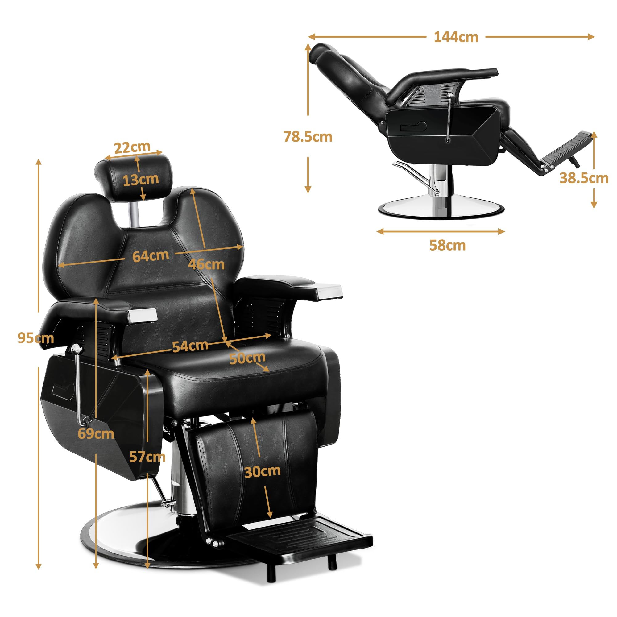 Barberpub Friseurstuhl Hydraulisch 2687BK