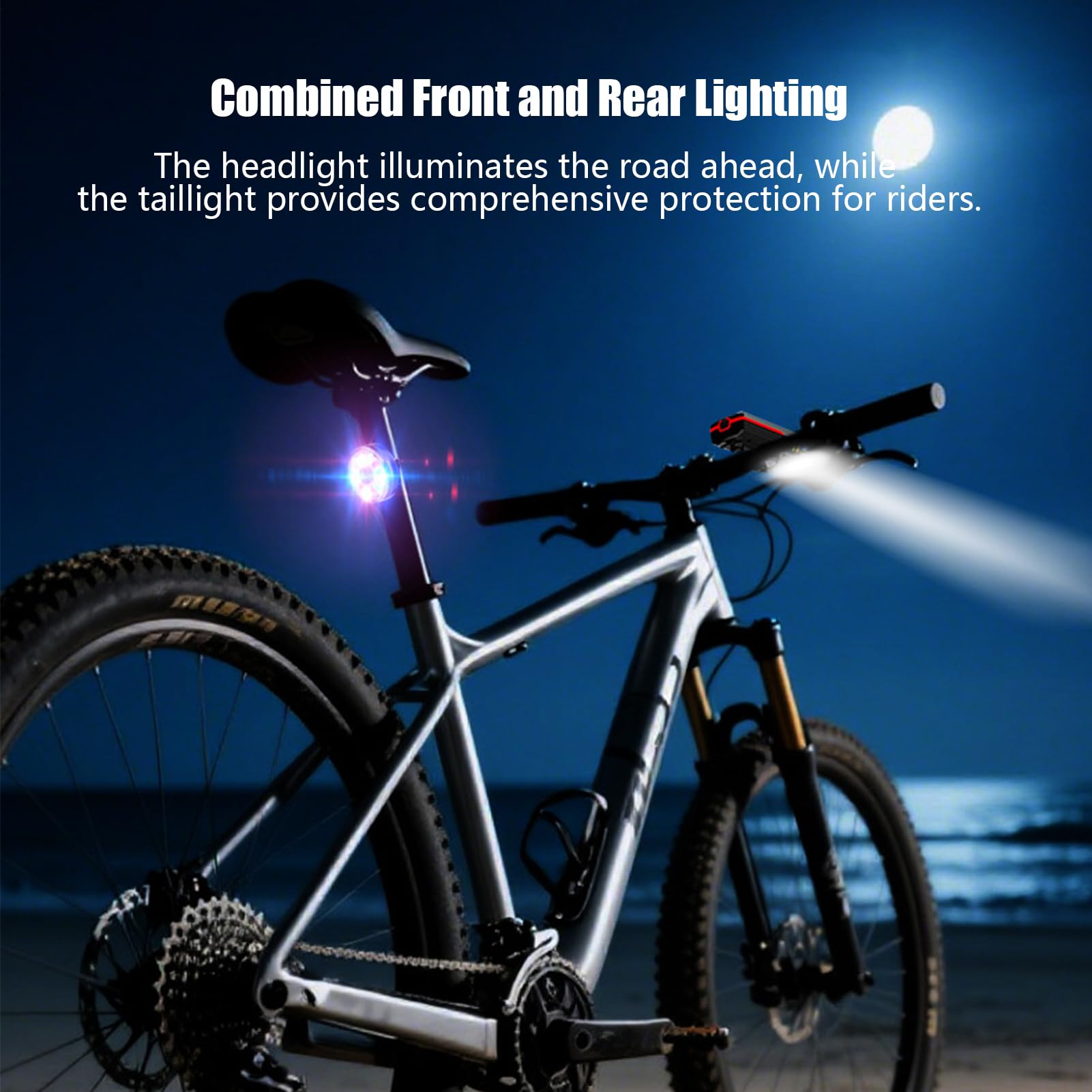 LED per Bicicletta, Ricaricabile Molto Luminoso con, Set Faro E Fanale Posteriore LED Della Bicicletta, per Adulti Uomini Donne Scooter VAE Mountain Strada Ciclismo Navetta