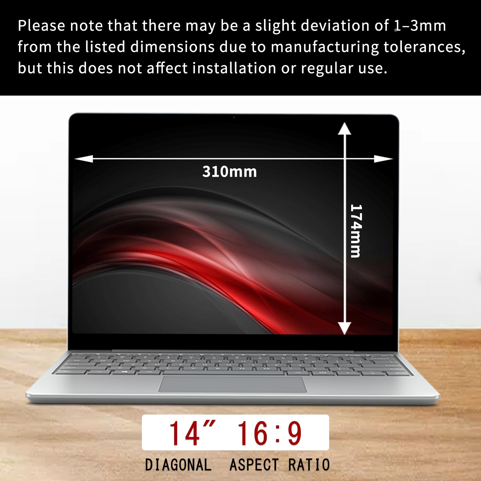 Docooler Filtro Privacy Per Laptop 14 Pollici 16:9 - Schermo Anti-Spionaggio Reversibile Opaco/Lucido, Protezione UV E Luce Blu, Facile Installazione - 3