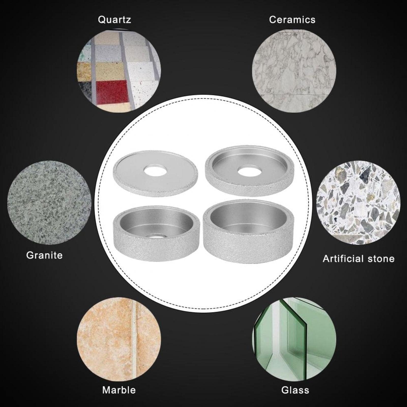 7.3cm Diamond Edge Grinding Wheel, Brazed Abrasive Flat Lap Wheel Sanding Disc Wheel Grinding Tool for Stone Marble Ceramic(1.0)