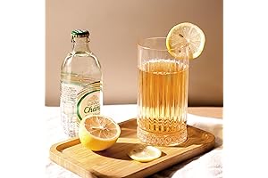 Art Deco Glassware: Diamond Stripe Style Ripple Highball Glasses