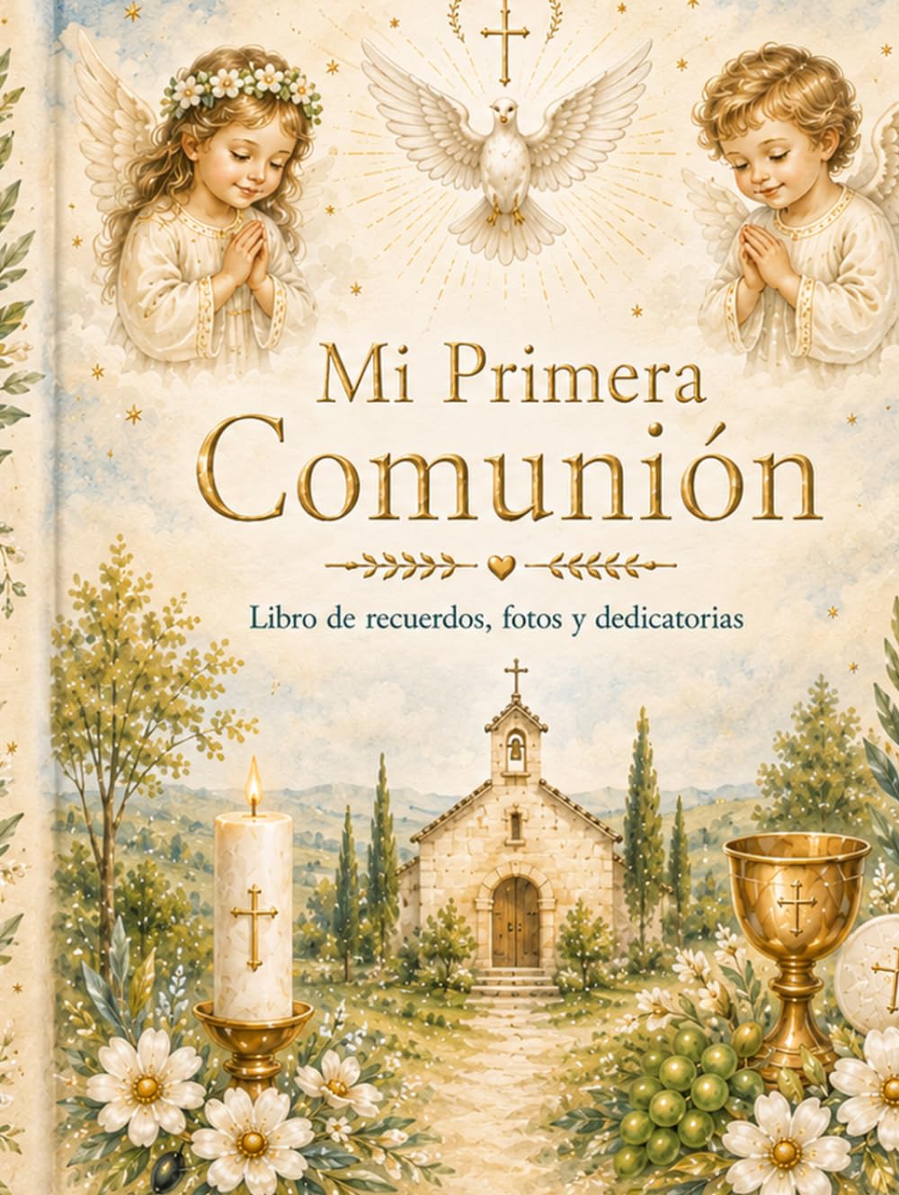Mi Primera Comunión - Álbum y Libro de Recuerdos Grande y en Color: Con Espacios para Pegar Fotos, Firmas de Invitados y Dedicatorias para un Día Inolvidable