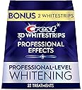Crest 3D Whitestrips Professional Effects – Teeth Whitening Kit, 22 Treatments (20 + 2 Bonus), Each with 1 Upper/1Lower, 44 Strips – Crest 3DWhite Teeth Whitening Strips