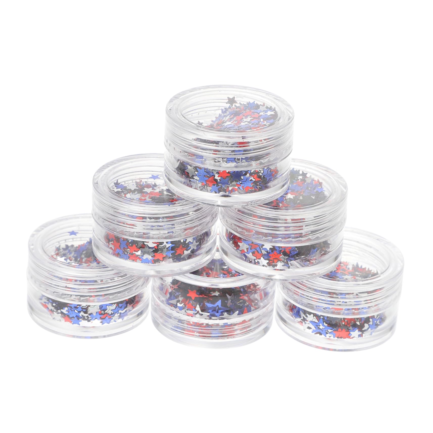 Ipetboom Bottles Independence Day Star Nail Glitter Sequins Bottles Solid Stars Bottles Hollow Stars for Nail Decoration Nail Accessories Nail Decor