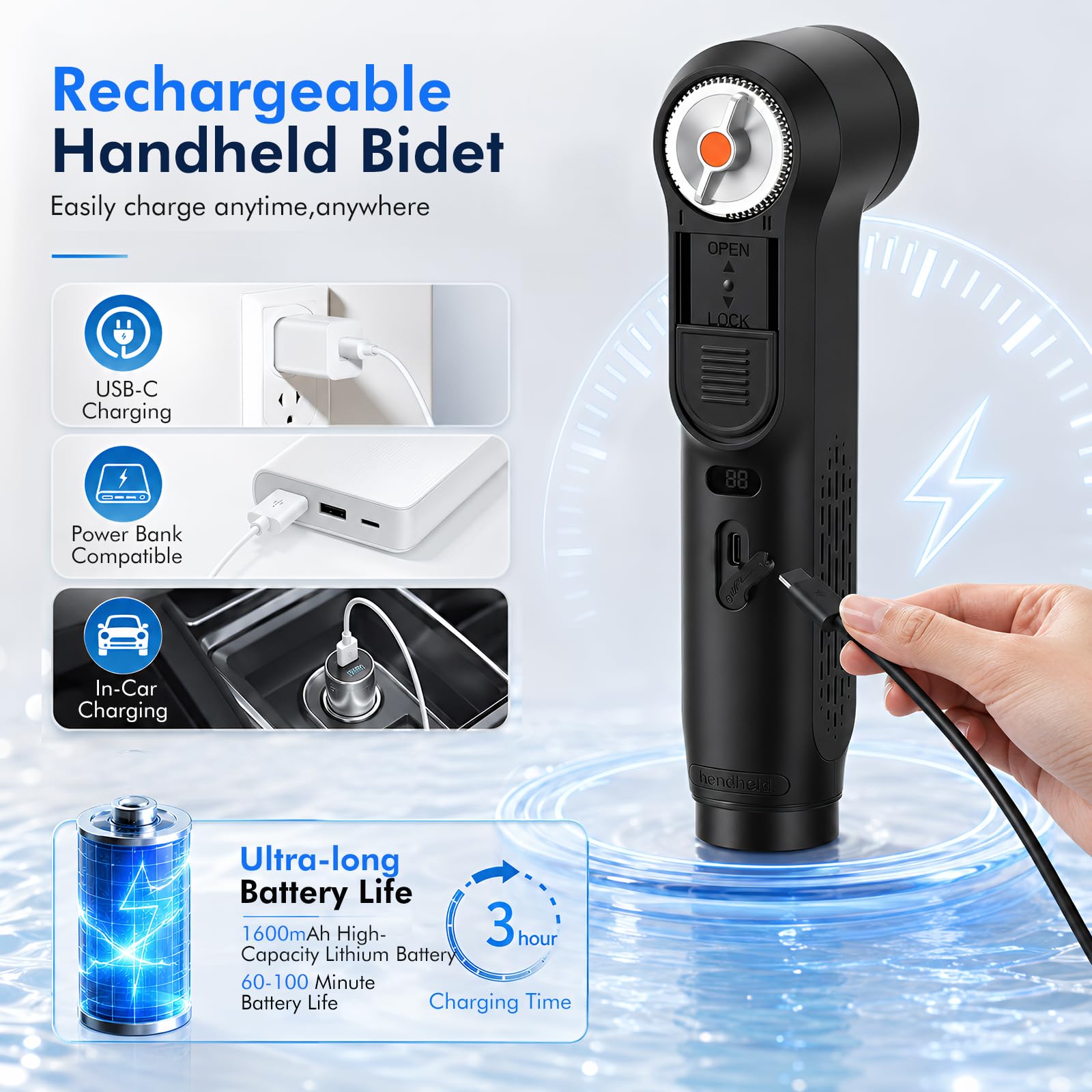 Elektrisches Bidet Tragbares Mobiles Bidet 2.5L Travel Bidet Intimdusche
