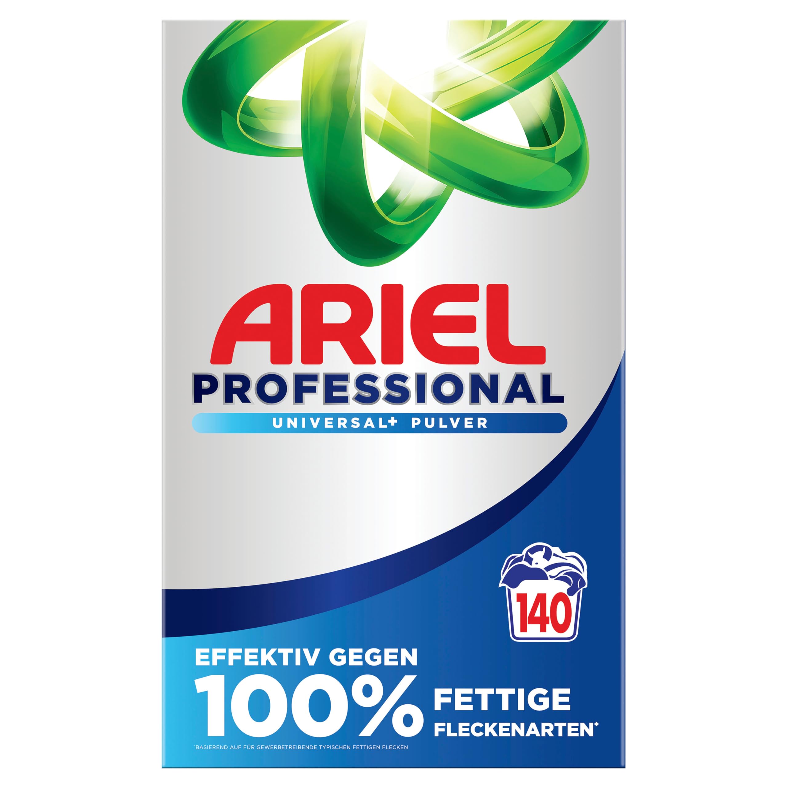 Ariel Professional Waschpulver Waschmittel Universal+, bekämpft alle Arten von Fettflecken, für den professionellen Gebrauch