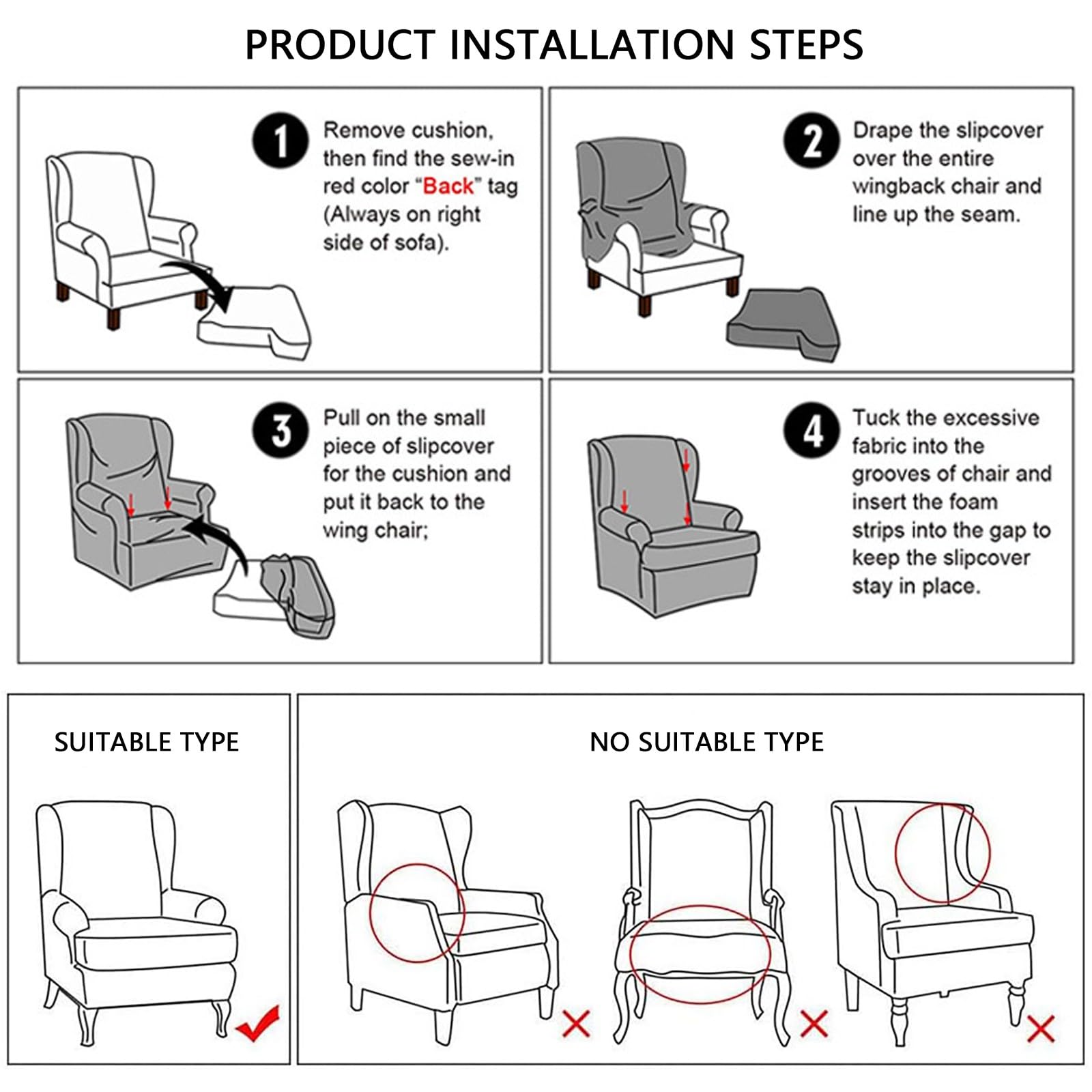 Rozciągliwy antypoślizgowy pokrowiec na fotel w jednolitym kolorze pokrowiec na poduszkę w kształcie litery T do salonu i jadalni ochraniacz na meble domowe