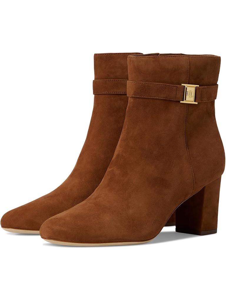 Tan Lauren Ralph Lauren Kellie Suede Bootie Heel