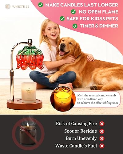 Vista 38 de Lámpara para calentar velas, moderna, luz cálida tipo vela, regulable, temporizador, regalos de cumpleaños y Navidad para hombres y mujeres y Negro