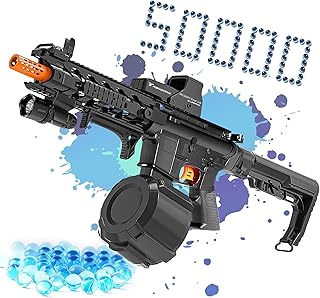 ISCSTO Gel Ball Blaster, High Speed Automatic Splatter Ball Blaster with 50000+ Water Beads, Rechargeable Gel Ball Blaster Toys for Outdoor Activities Yard Backyard Shooting Game Party, Ages 8+