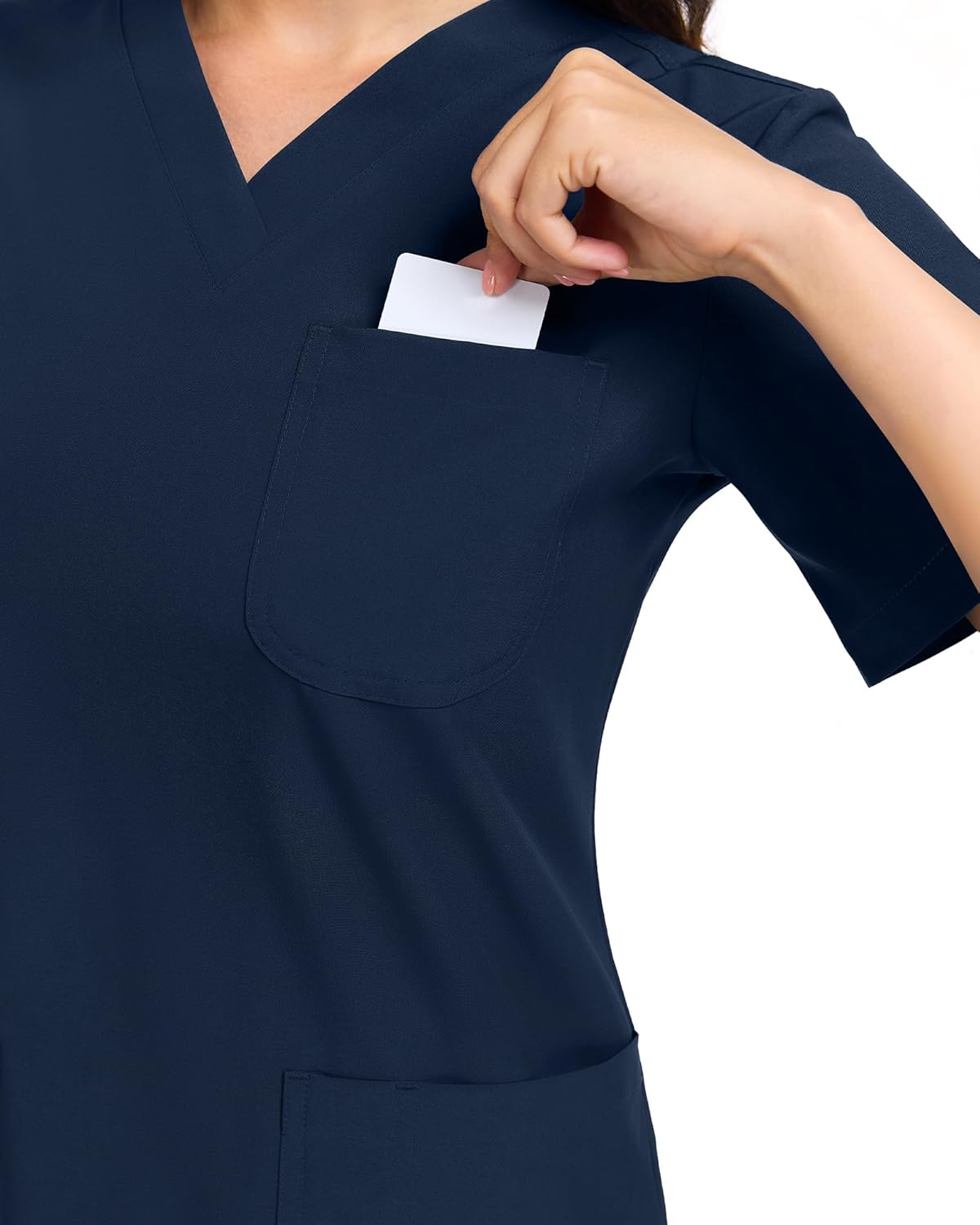 COMENII Scrubs for Women Set, V-Neck Top & Straight Leg Pants with 11 Pockets, Stretch Comfortable Womens Scrub Sets - Image 4