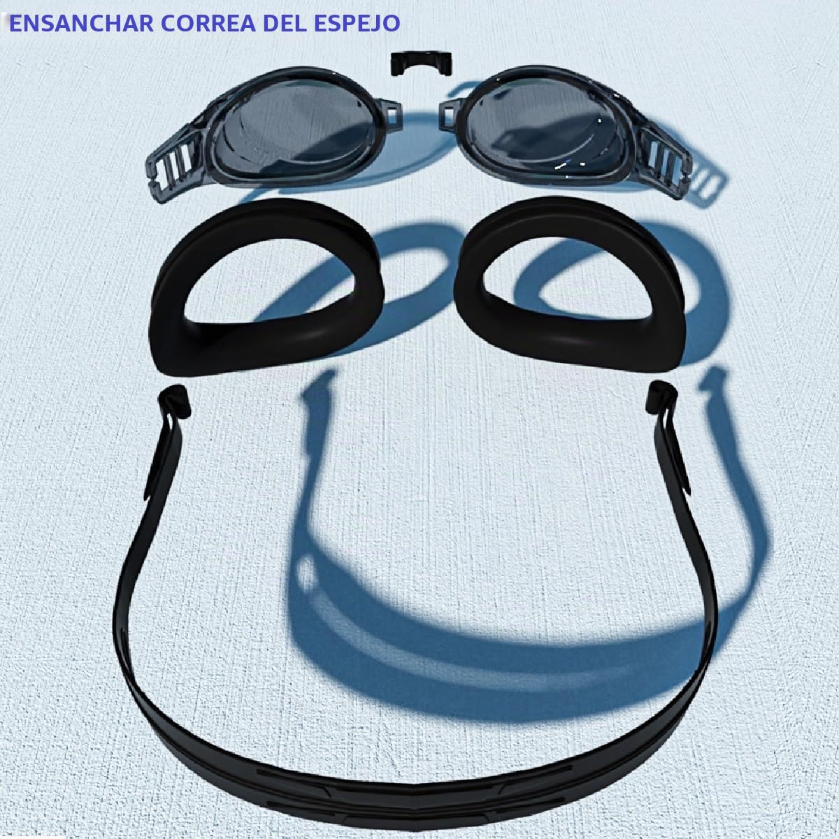 Kiuiom Gafas de Natación Unisex Adulto,Gafas de Natación Anti-vaho,Gafas Buceo 100% Antifugas,Gafas Piscina con Tapones Oidos Natación Y Clip Nariz Impermeable para Entrenamiento Nadar