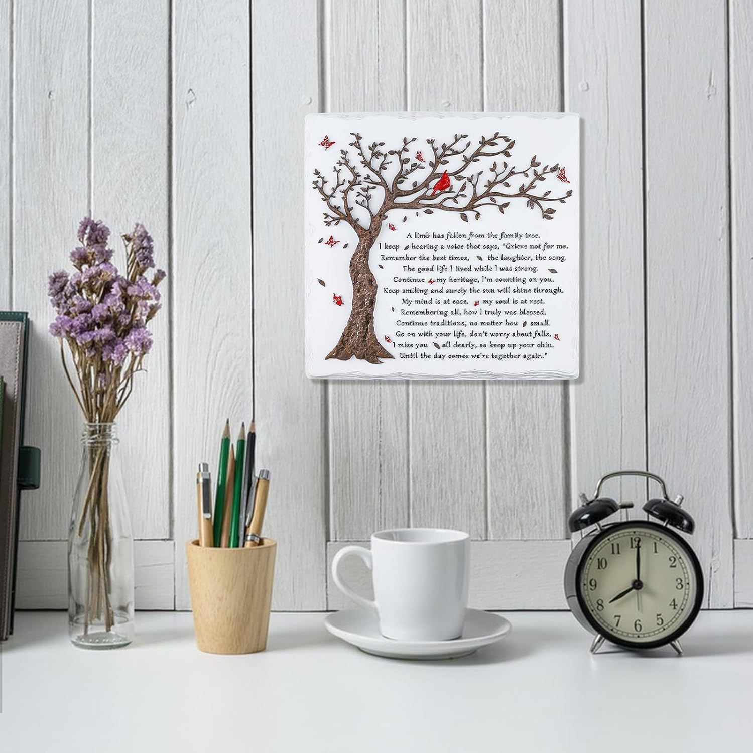 A Limb Has Fallen from The Family Tree-Sympathy Plaque with Iron Stand- In loving memory for Loss of Loved One Memorial Condolence Bereavement Grief Gifts-Wall Decor Table Decor - Image 4