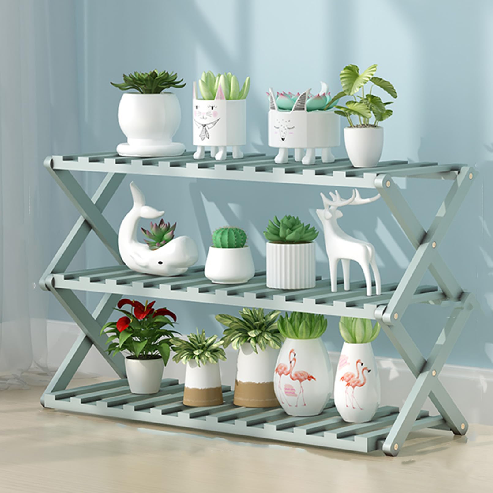 Support pour pots de fleurs multiples pour optimiser les petits coins