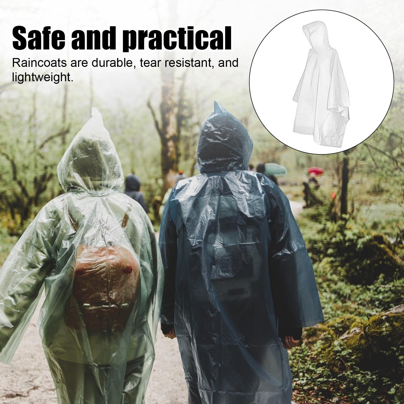 18 Pièces Poncho Pluie Imperméable - Multi-Fonctionnel Poncho - Réutilisable Pluie - Léger Poncho Pluie - Poncho Anti Pluie À Capuche | Adulte Unisexe, Camping, Taille Unique