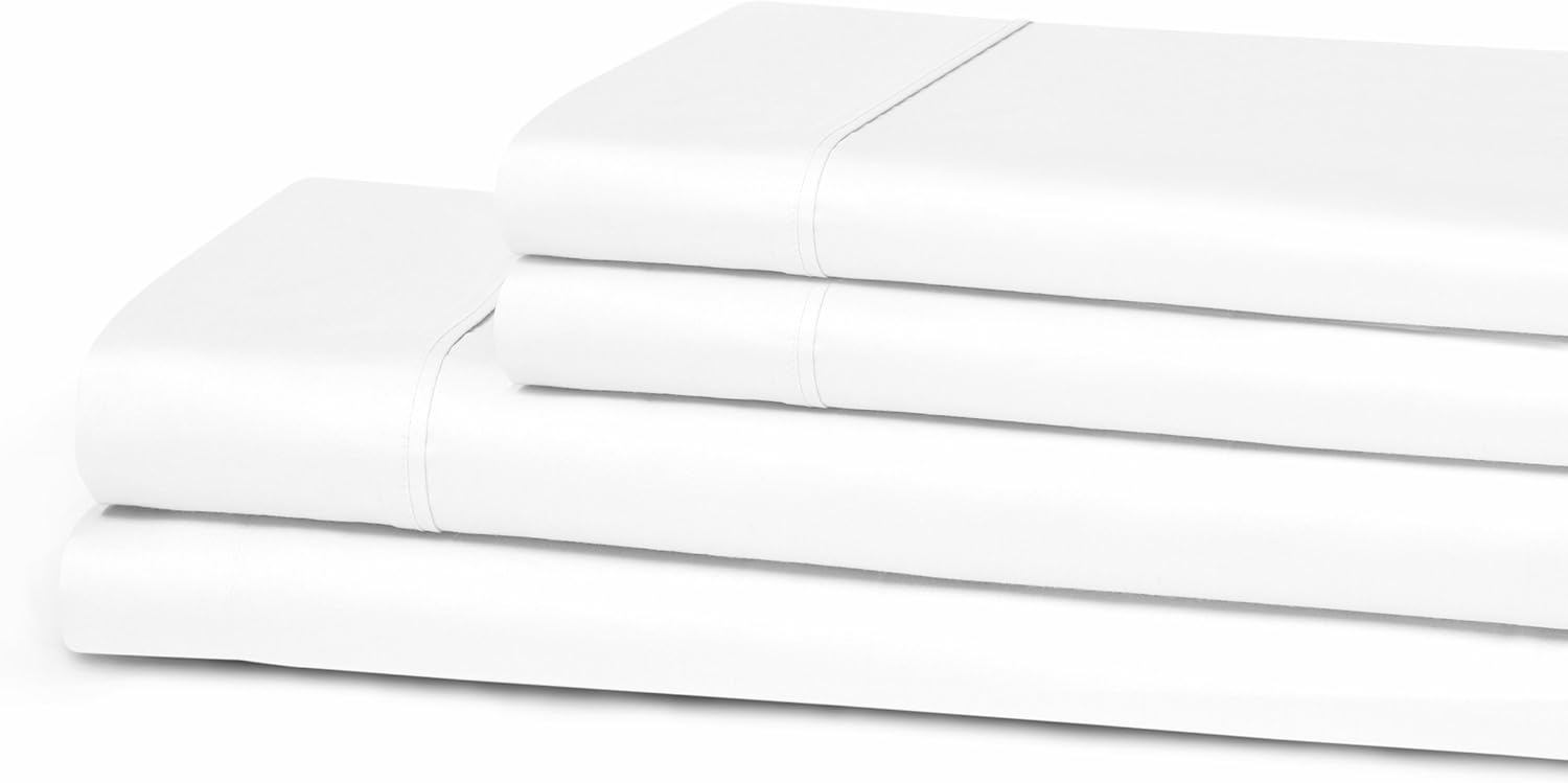 Blue Nile Mills 100 Cotton Full Antimicrobial Sheet Set, White