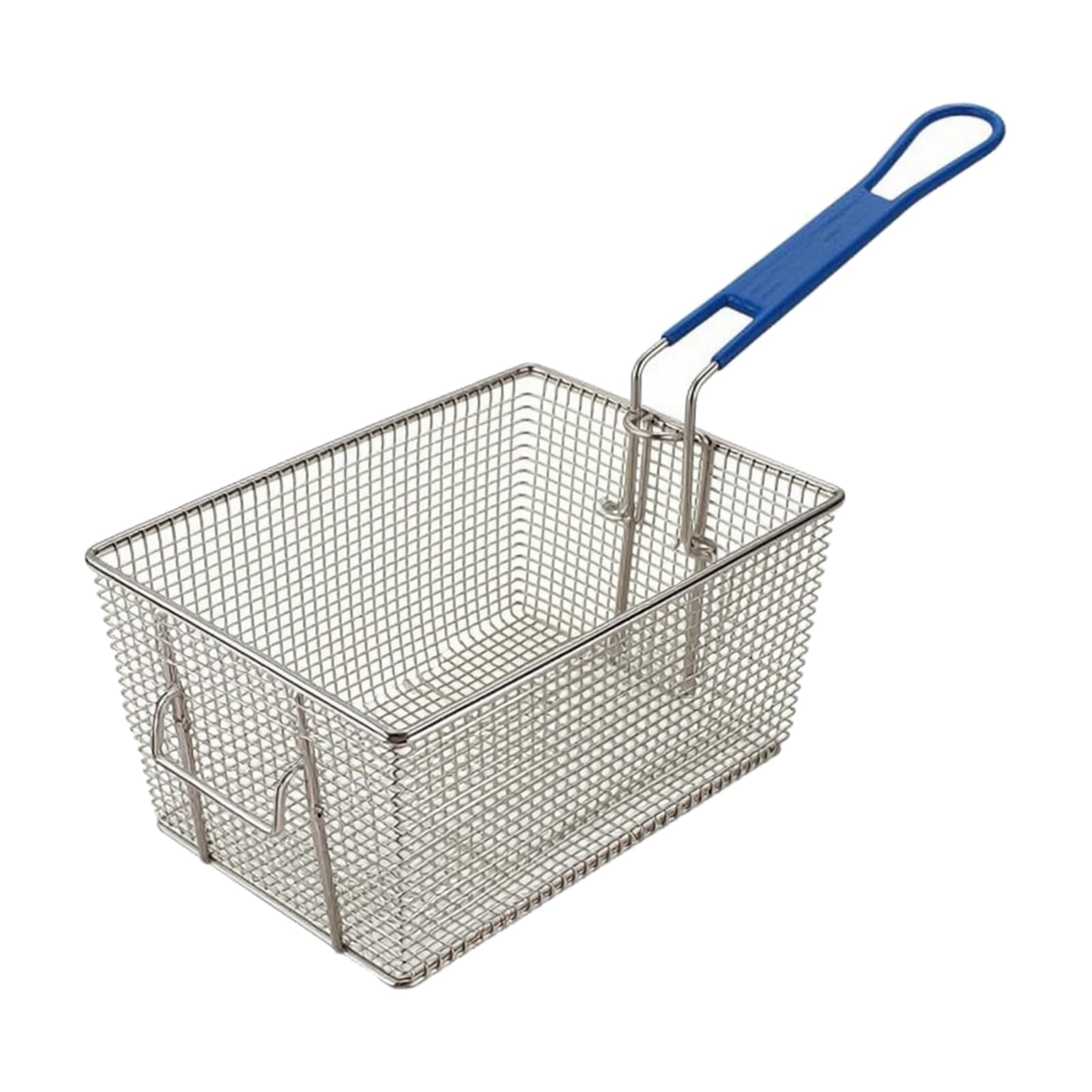 rockible Panier Friteuse Poignée Longue Panier à Frites En Acier Inoxydable Robuste Passoire à Friture En Acier Inoxydable pr Traiteurs, Poignée Bleue