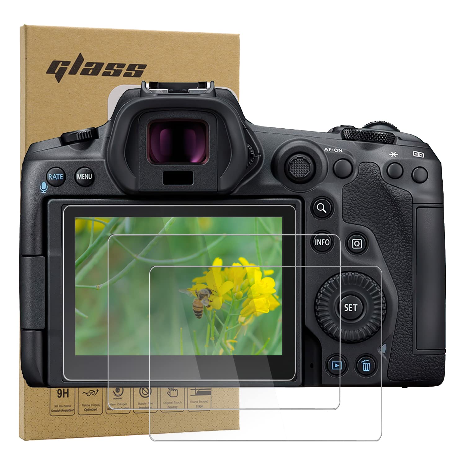Screen Protector compatible with Canon EOS R3 R5 R5C / R5 Mark II, 9H Tempered Glass Camera LCD Screen Protective Film (3 Pack)