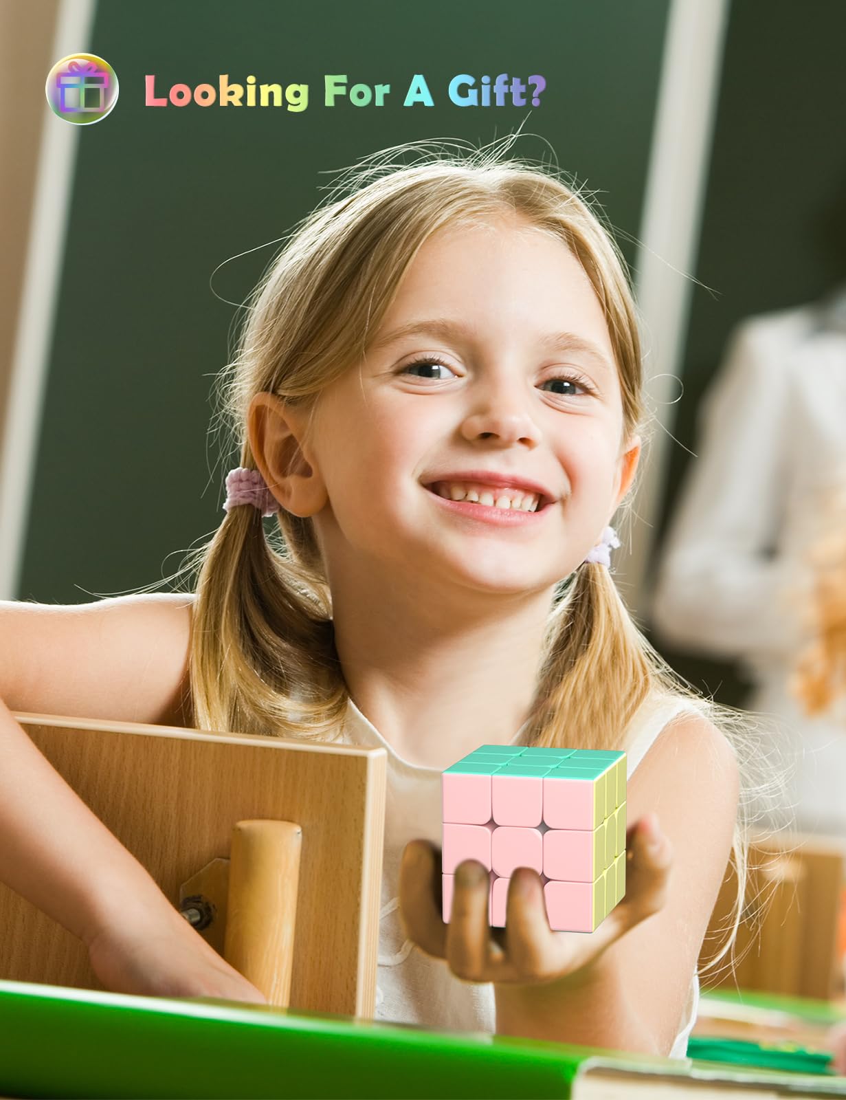 ROXENDA Speed Cube 3x3 Stickerless, Cubo Magico 3x3x3 Professionale, 3D Puzzle Rompicapo per Adulti e Bambini, Cubo Magico di Puzzle Bambini Adolescenti Adulti (3x3x3)