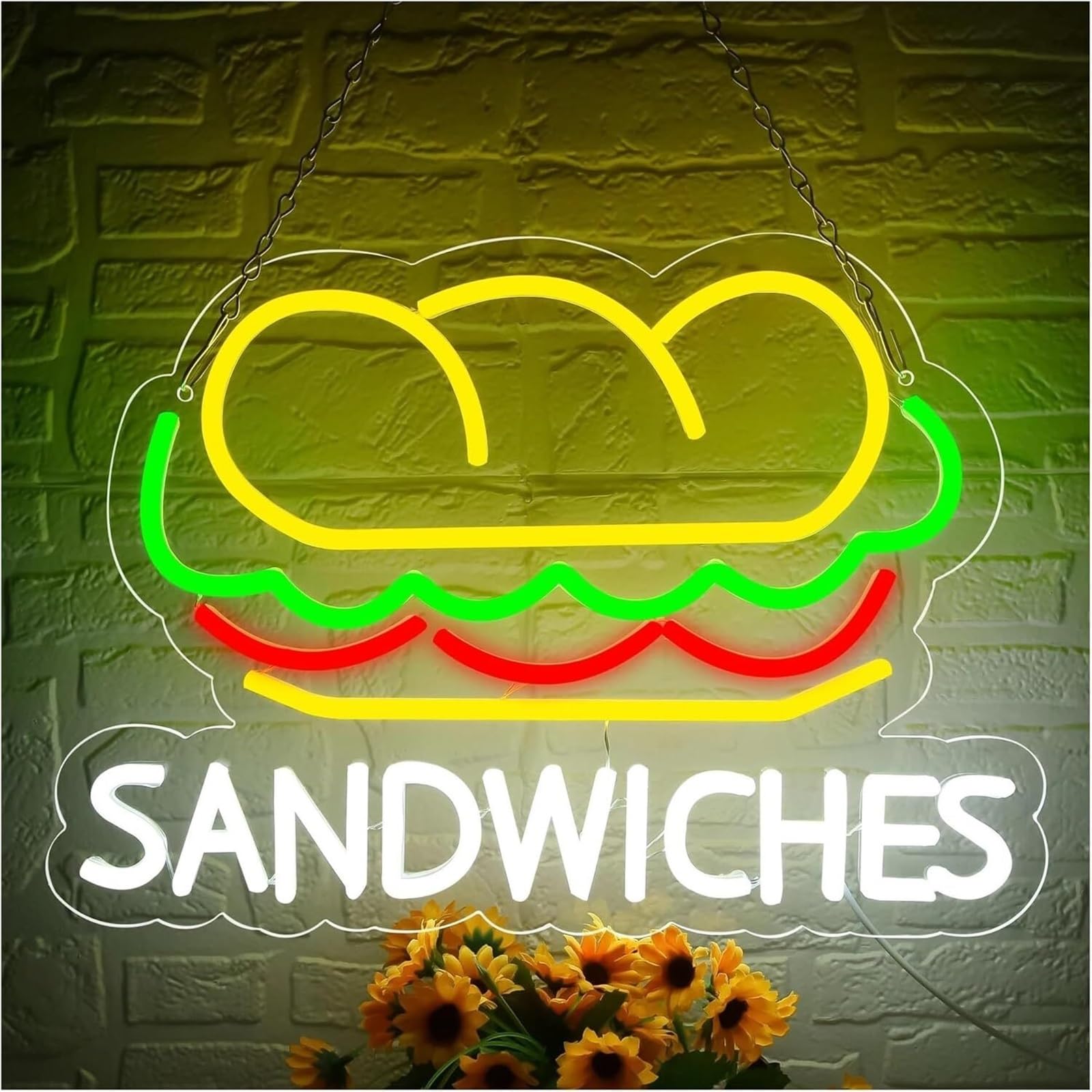 LED Lampada al neon Insegne al per neon decorative, insegne luminose, panini, alimentate da fast food