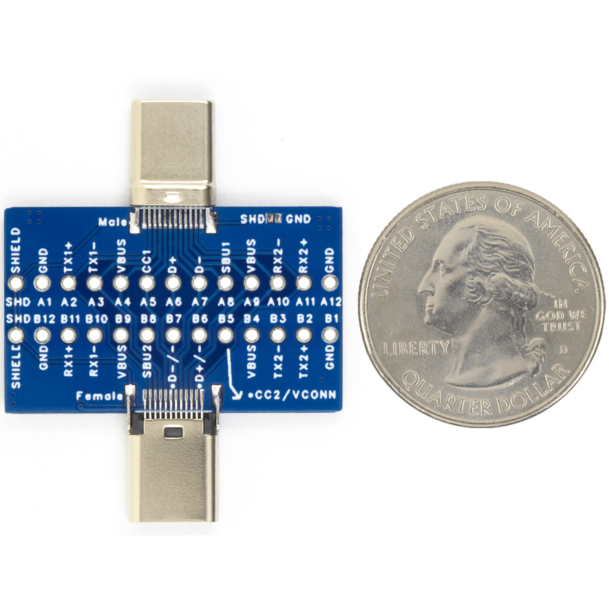 2 pz USB Tipo C Breakout Board Maschio a Femmina 24Pin Pin Full Pin Uscita Test Board 0.1 "Passo per Trasferimento Dati Estensione Cavo PCB Apprendimento Refitting