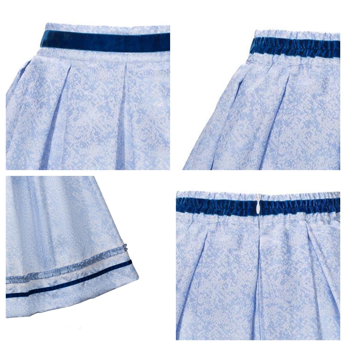 Trachtenrock Damen,Knielang 65cm Röcke,Trachtenmode Größe 36-44 | Trachtenröcke Knielang,Blau,Grün,Rosa,Unterröcke Vintage,Trachten Röcke,mit Taschen,Festliche Röcke,High Waist,Oktoberfest