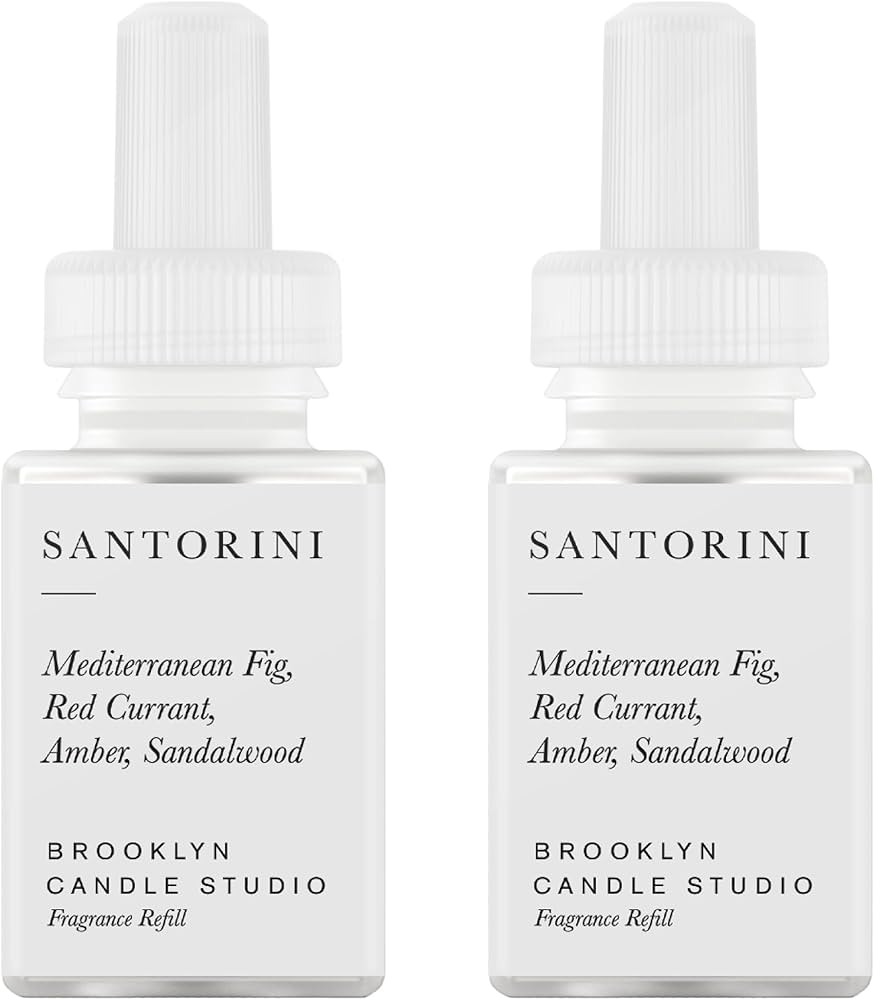 Pura & Brooklyn Candle Studio Home Scent Refill - Smart Home Air Diffuser Fragrance - Up to 120-Hours of Luxury Fragrance per Vial - Clean & Safe Diffuser Fragrance - 2 Pack, Santorini