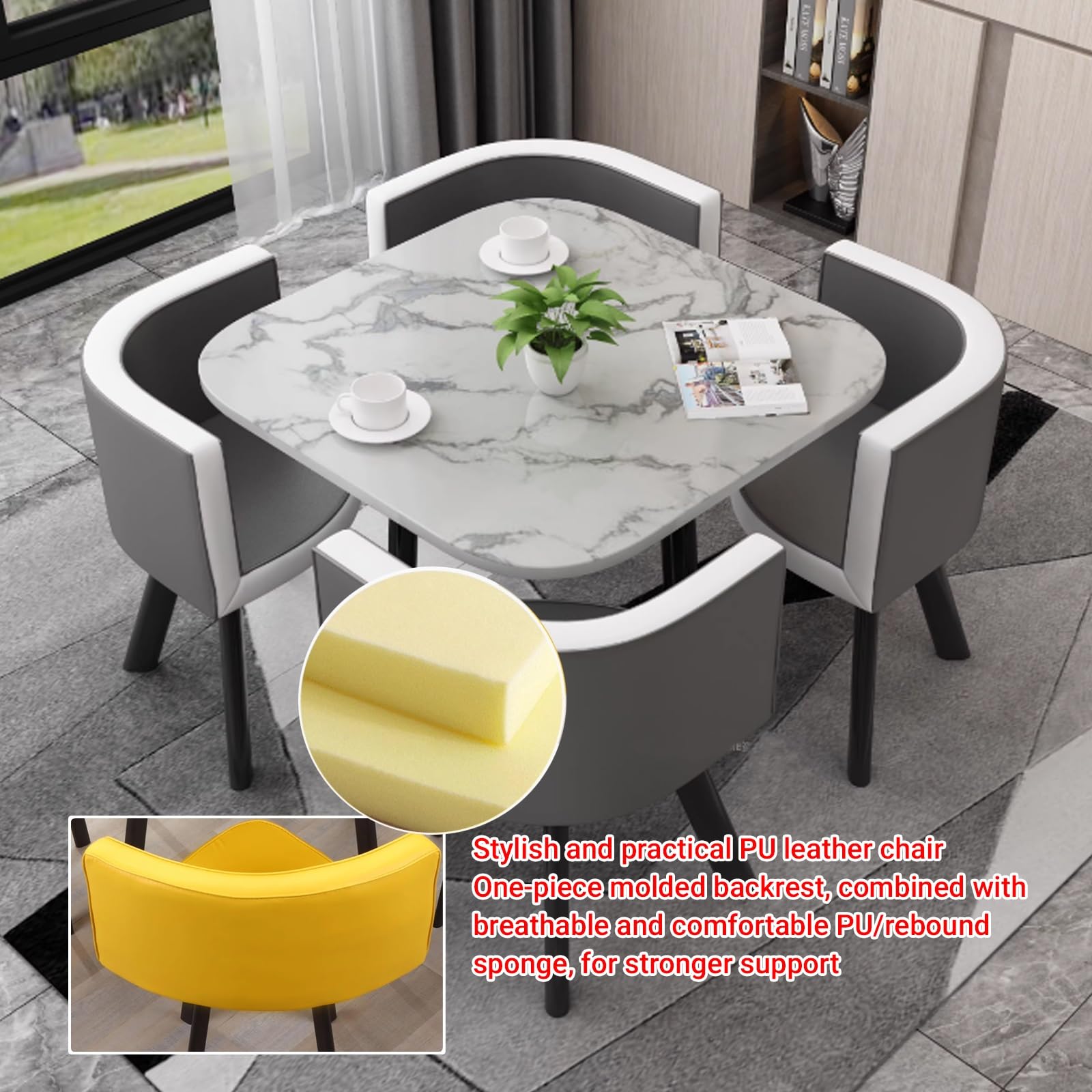 Amazon.co.jp: ダイニングテーブルセット4人用 ダイニングチェア 4脚