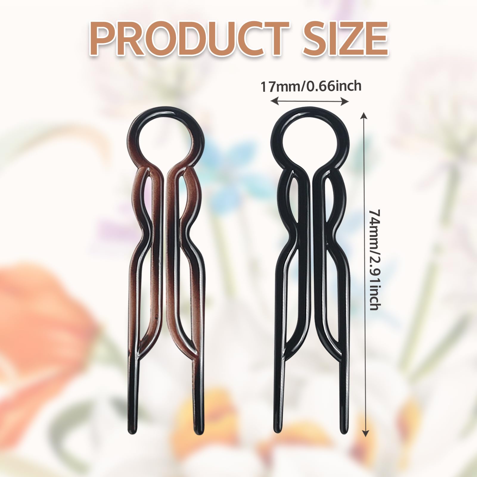 10Pcs Magic Hair Pins, French Hair Fork Lightweight Hairpins Bobby Pins Brown Hairpin Elegant U Shaped Hairpin - Image 2