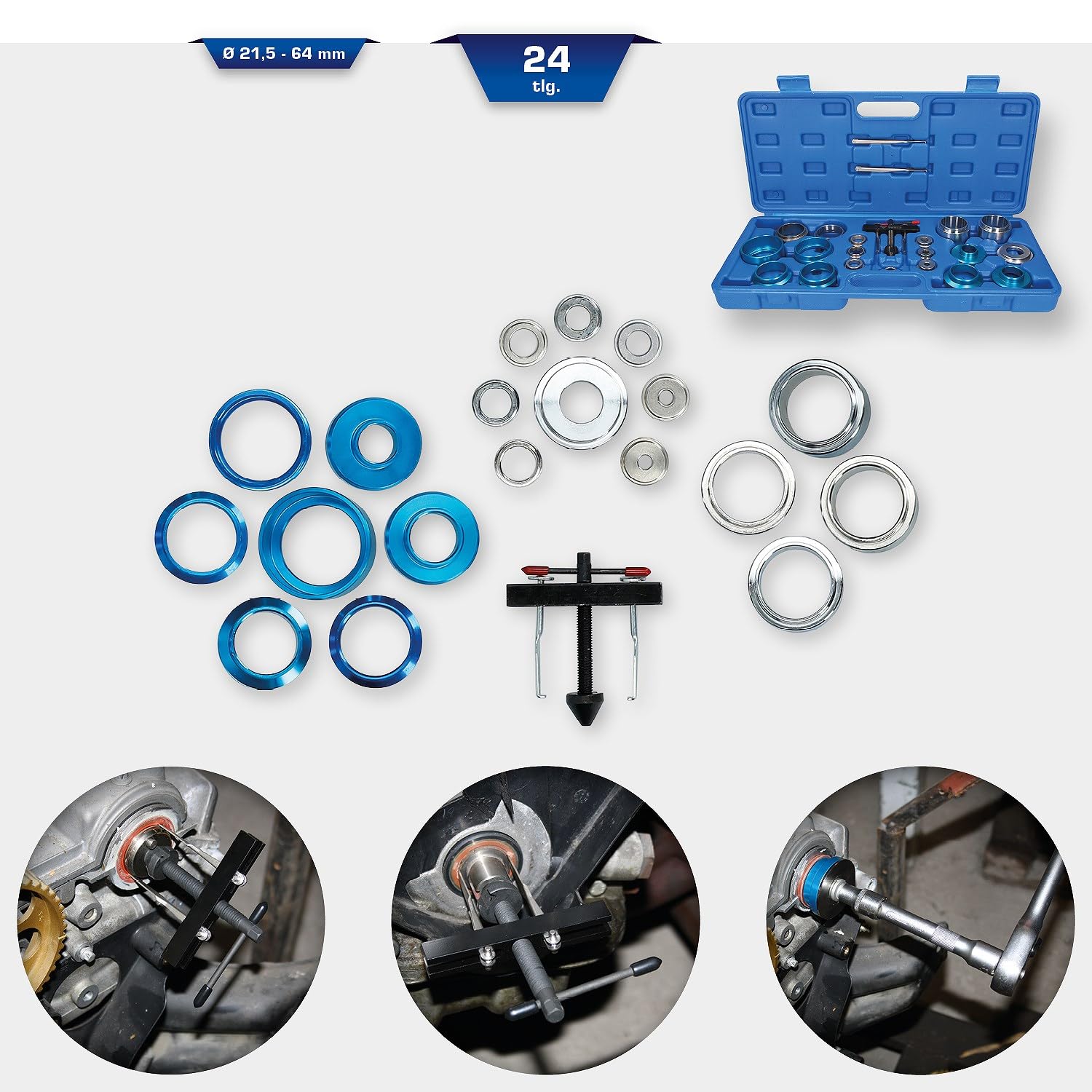 BRILLIANT TOOLS BT542030 Kit montaggio - smontaggio guarnizione anulare radiale, 24 pz [Powered by KS TOOLS]