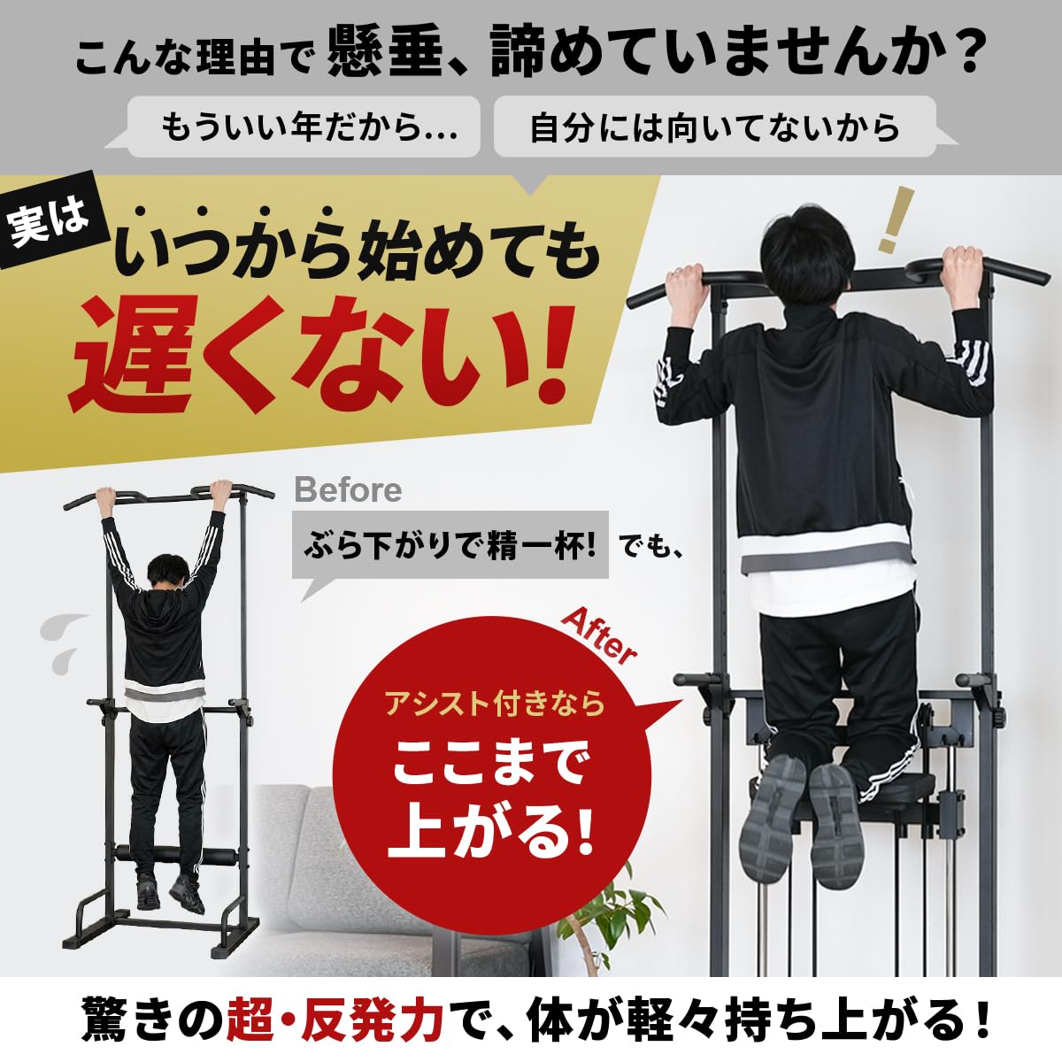 Amazon | リーディングエッジ 懸垂マシン チンニングスタンド アシスト
