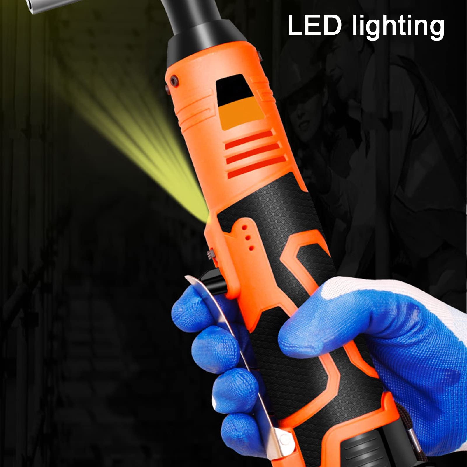 Clé À Cliquet Électrique sans Fil, 36V 850N.M Clé À Cliquet Électrique, Léger Ensemble D'outils Électriques avec Chargeur Rapide Tournevis 9 Douilles (Color : B)