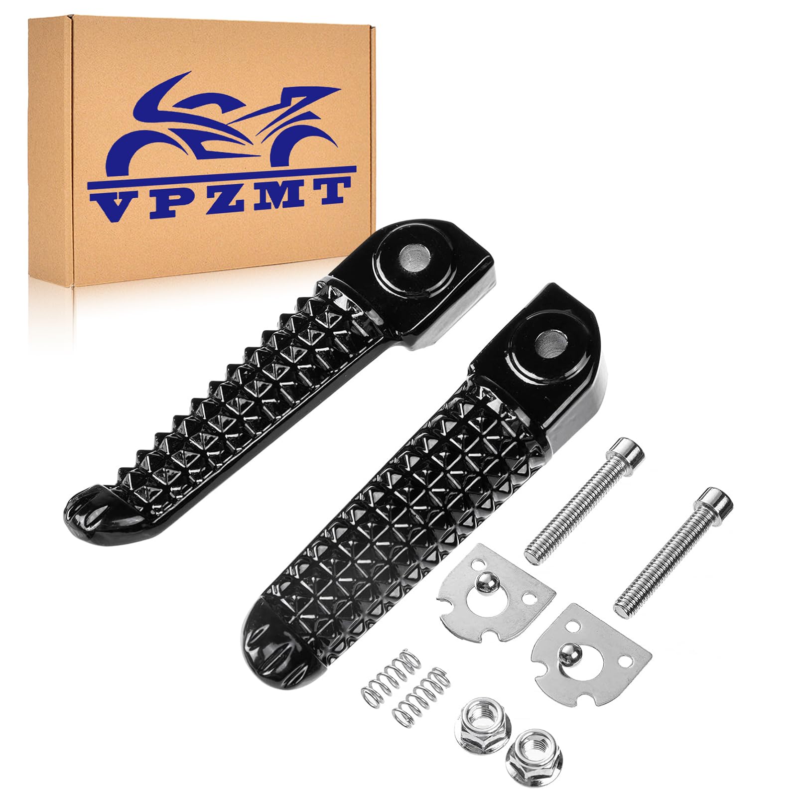 Rear Passenger Foot Pegs Pedals for Yamaha YZF-R1 1998-2019, R1S 2016-2018, R1M 2015-2018, V MAX 2009-2020, R6 2003-2020 (Rear-black)