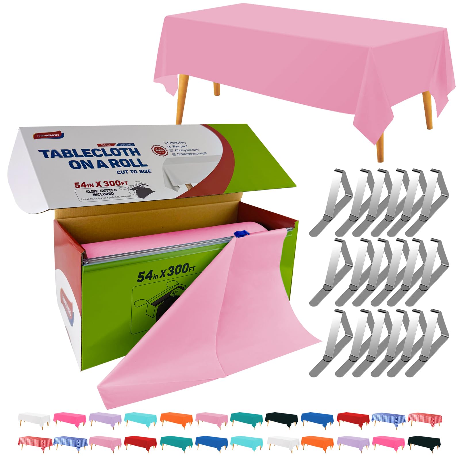 Mantel en un rollo (rosa, 300 pies)