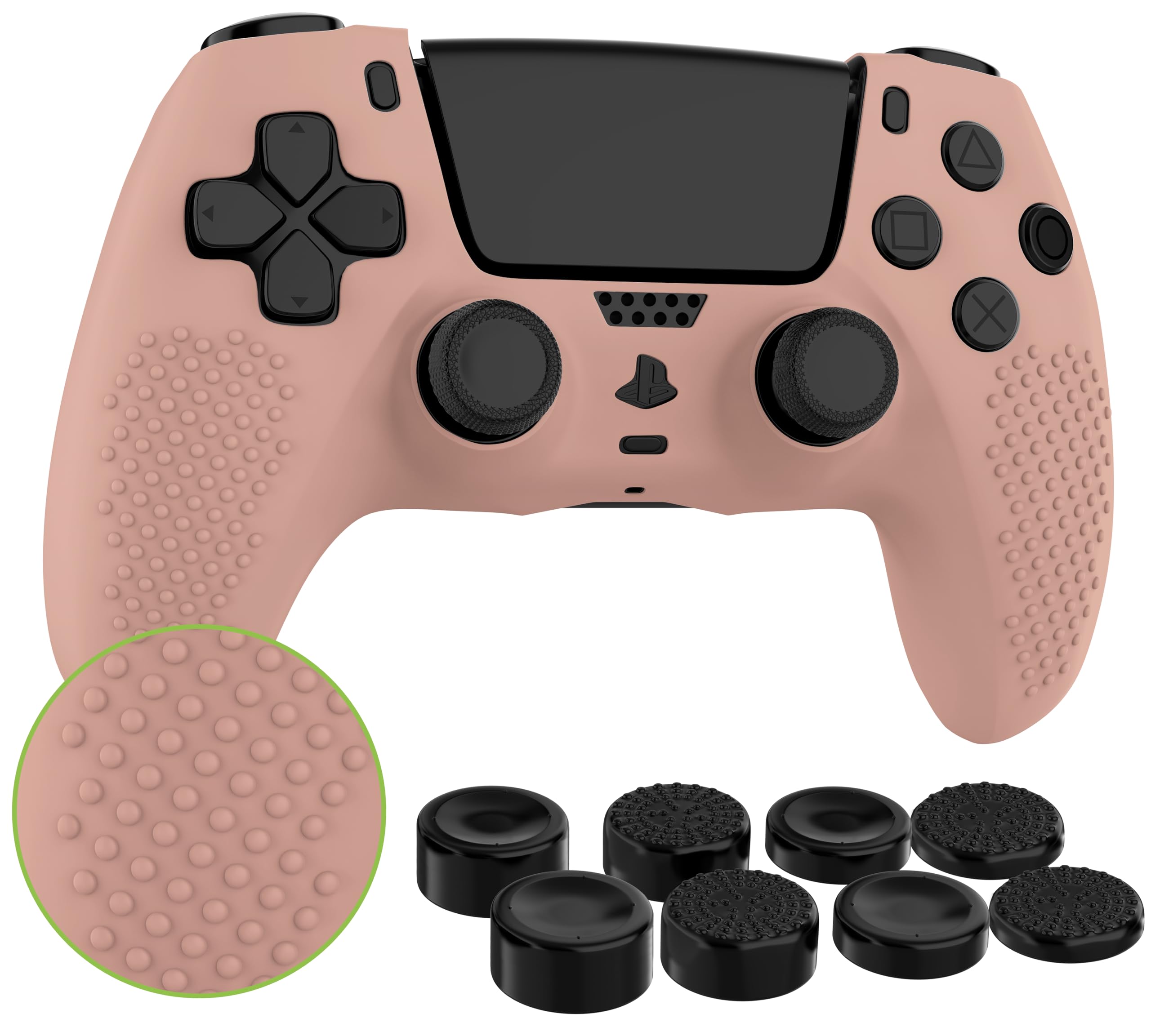 MyGadget Funda de Silicona Mando PS5 - con 8 Botones de Thumbsticks (2 Pares Altos | 2 Pares Bajos) - Carcasa para PlayStation 5 Dualsense Wireless en Naranja — view 12