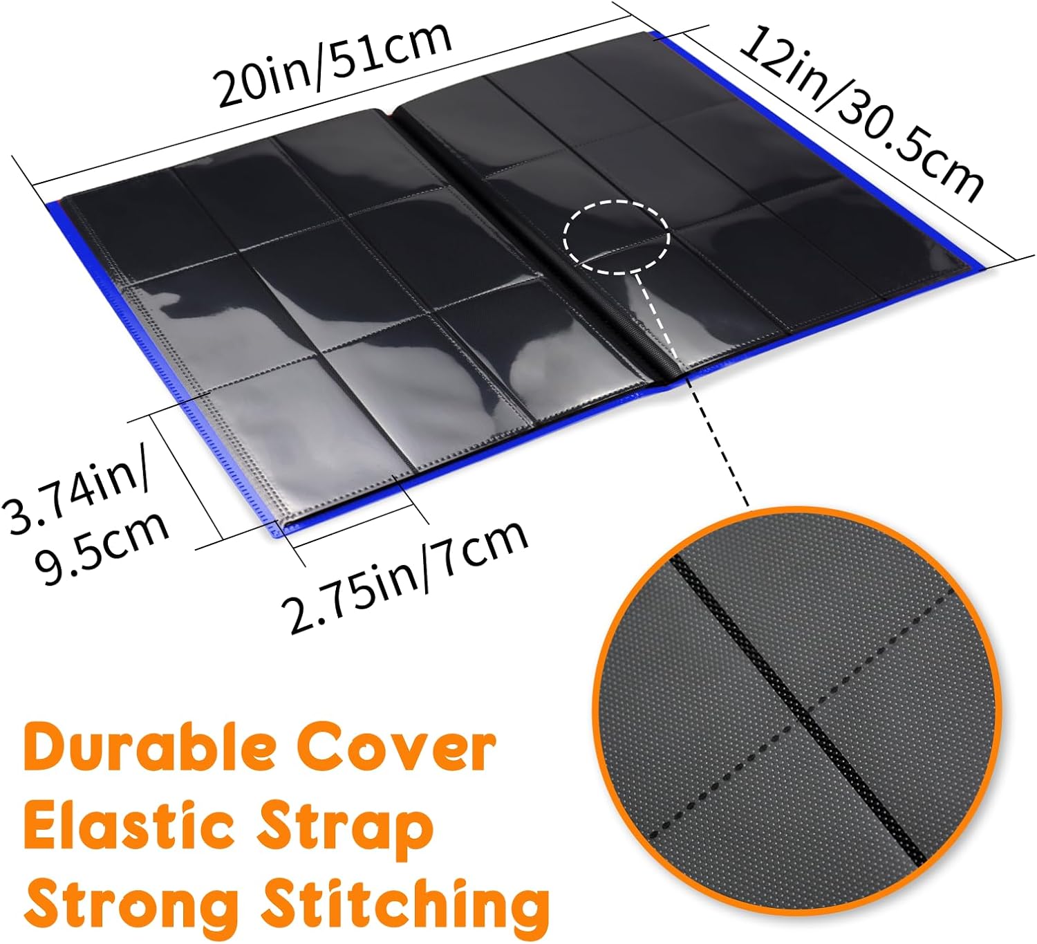 Card Binder 9 Pocket, PP Cover Trading Card Binder for 360 Cards, Sturdy Card Collection Album, Card Holder Folders for MTG, TCG, Game Cards & Sports Cards,Dark Blue