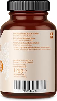 Vitamin C 180 Capsules Natural Vitamin C from Acerola Rosehip & Camu Camu Extracts High Dose 234 mg Natural Vitamin C 100% Vegan Free from Unwanted Additives from Achterhof
