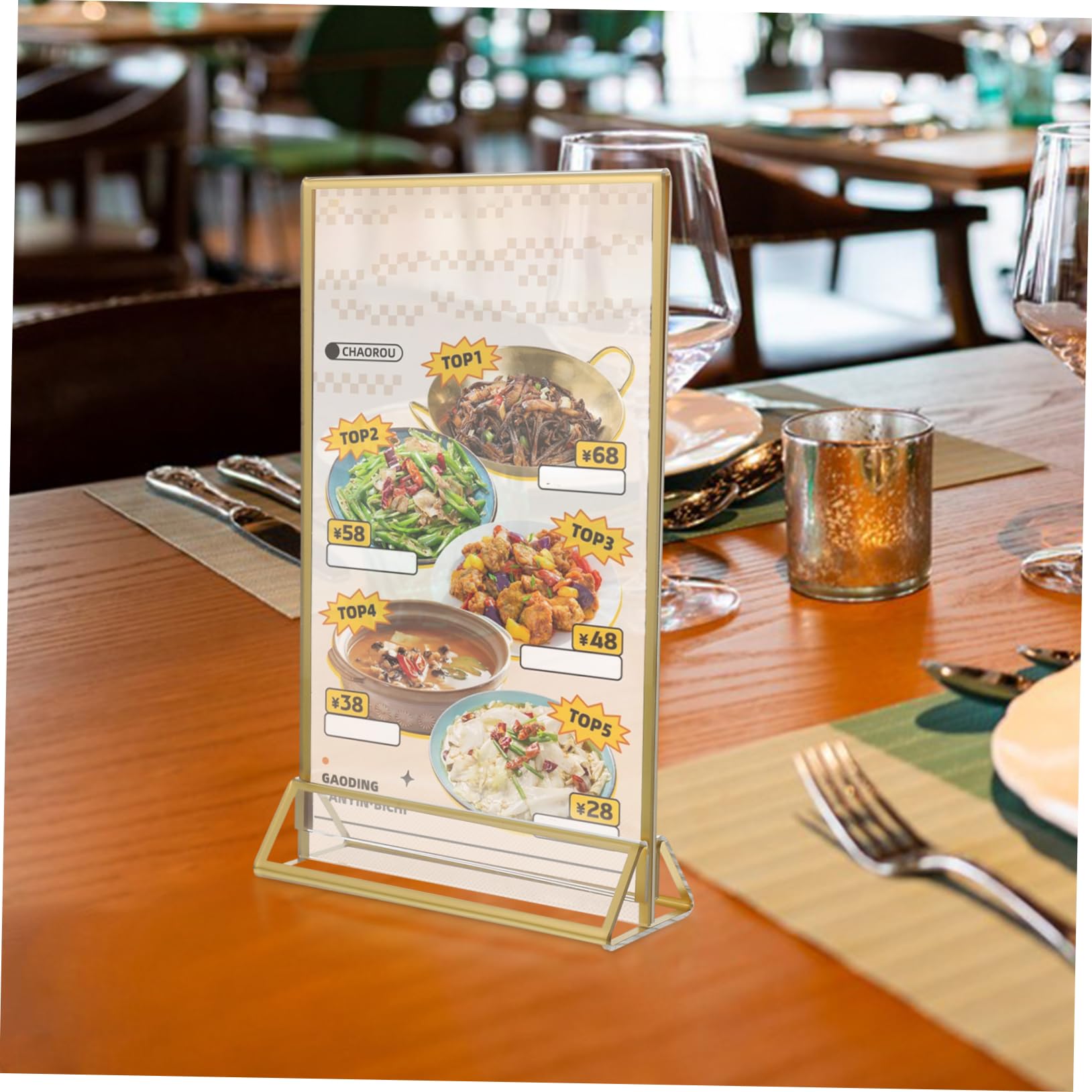 SHOWERORO 6piezas Soporte De Carteles De Acrílico Transparentes De Menú Para Mesa Exhibidor Vertical De Tarjetas Para Bodas y Restaurantes