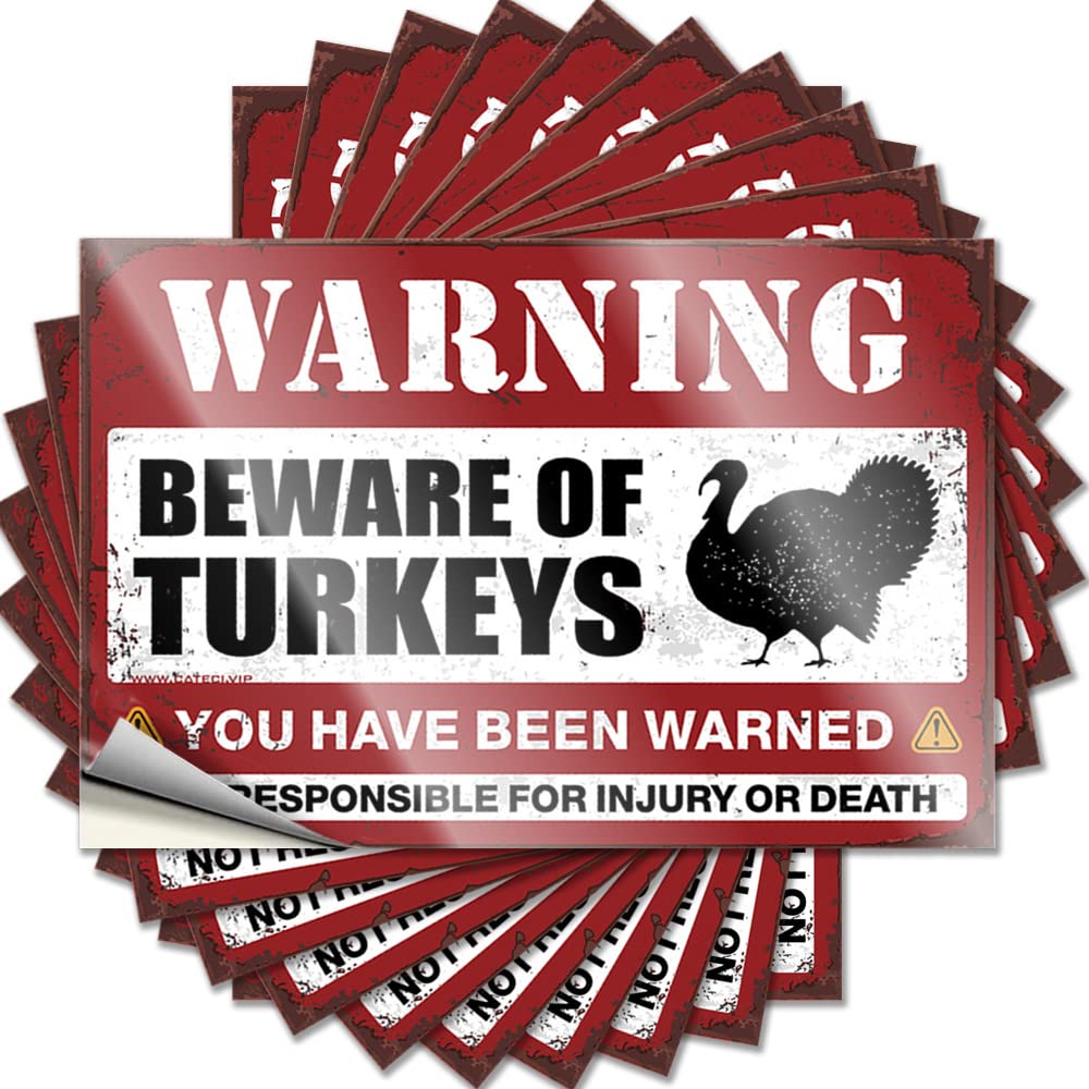 Tattoos Birthday Easy Apply | Beware of Turkeys Encouragement Door Peel and Stick(8X12CM)