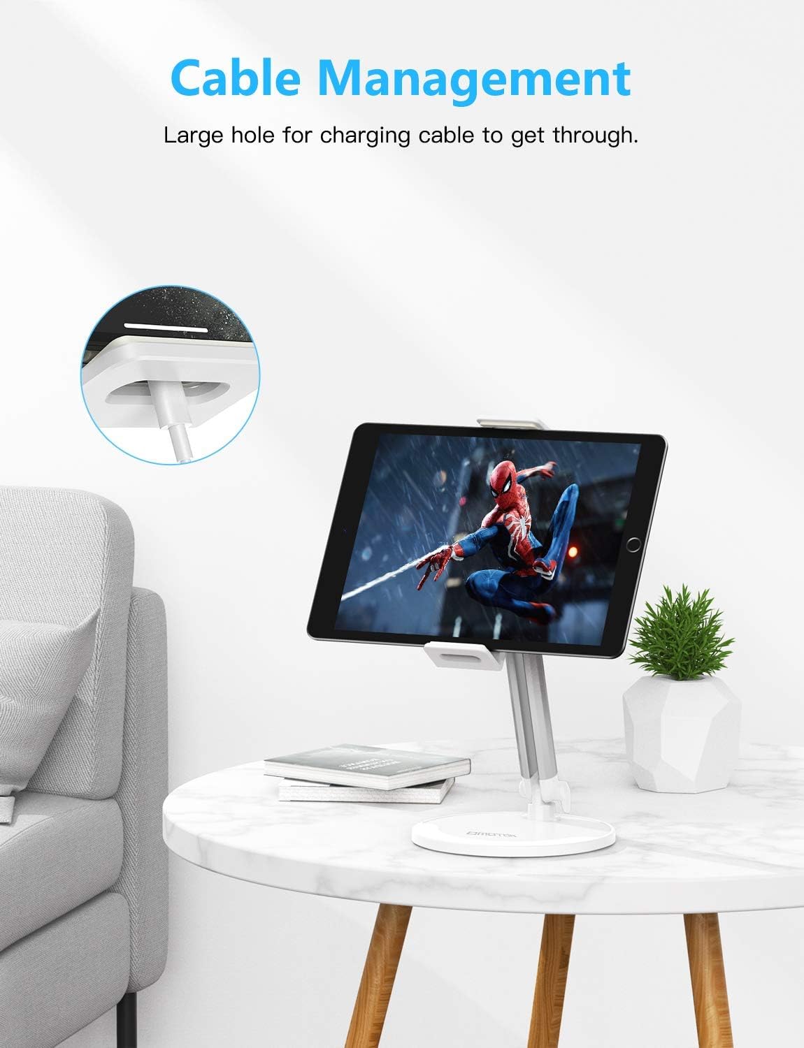 🔥 Crazy Deals Tablet Stand Adjustable, OMOTON 360°Swivel iPad Stand, Aluminum Desktop Stand Holder Dock Compatible with iPad Air New iPad, Samsung Tabs(up to 5.8''-10.5''), Headset and Cell Phones ,White Black Friday - 60% OFF Tablet Stand Adjustable, OMOTON 360°Swivel iPad Stand, Aluminum Desktop Stand Holder Dock Compatible with iPad Air New iPad, Samsung Tabs(up to 5.8''-10.5''), Headset and Cell Phones ,White