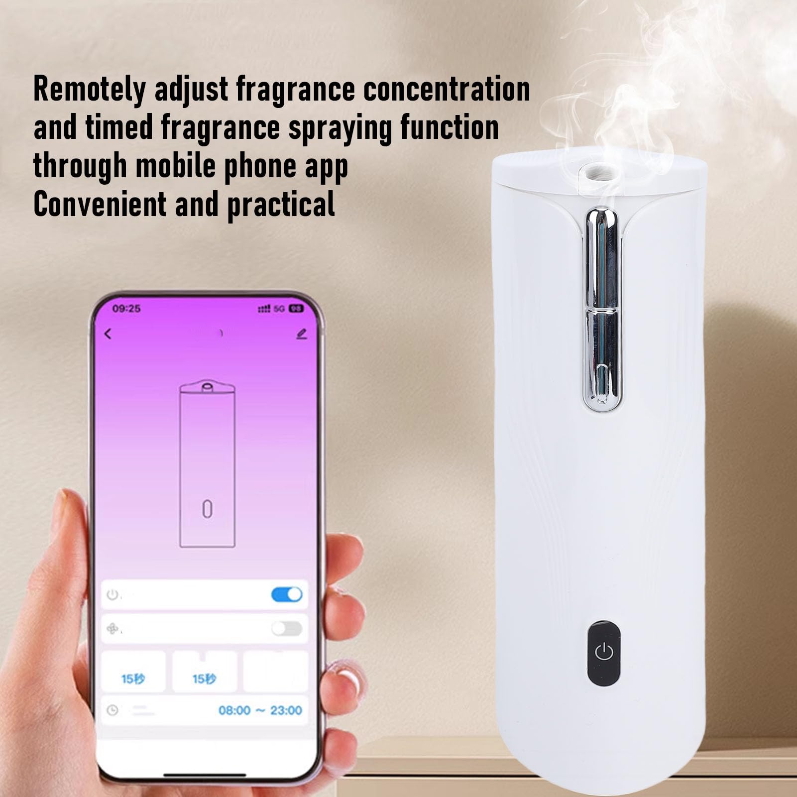 Zunate Macchina per Profumare l'aria Intelligente Senza Acqua, Diffusore di Nebulizzazione Automatico per Uso Commerciale di Hotel Domestici, Diffusore di Aromi di Oli Essenziali da 100 Ml,
