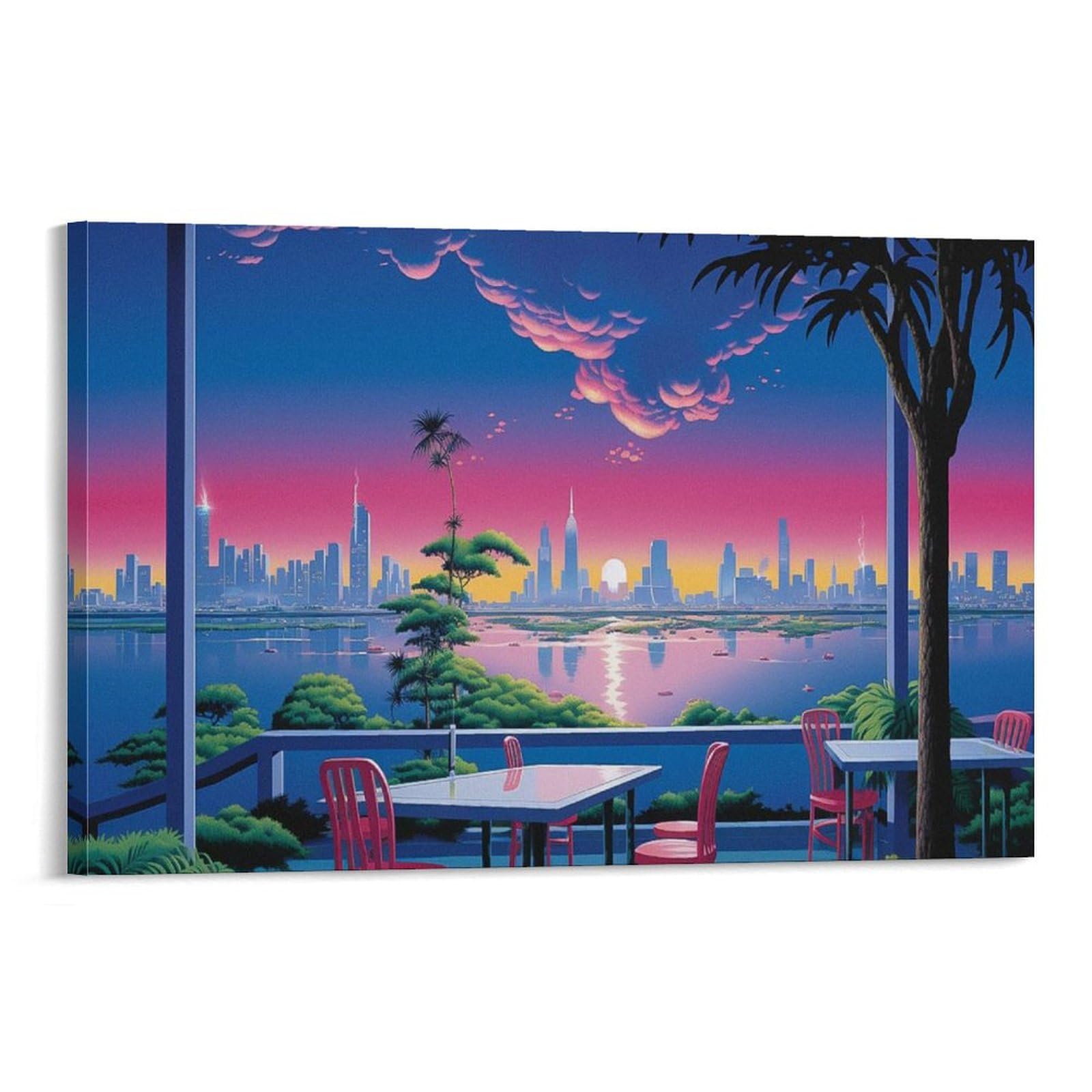 Amazon.com: Hiroshi Nagai Tropical Bay Sunset Framed Wall Art