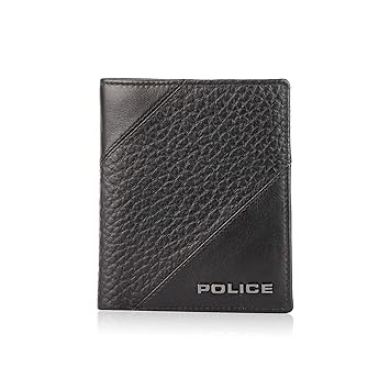 Police Jumbo Men's North Wallet | Leather Purse with 4 Card Slot, 2 Currency Compartment, 2 Slip-in Pockets, 1 Coin Pocket -Black | Premium Design with Stylish Finish - image, photos