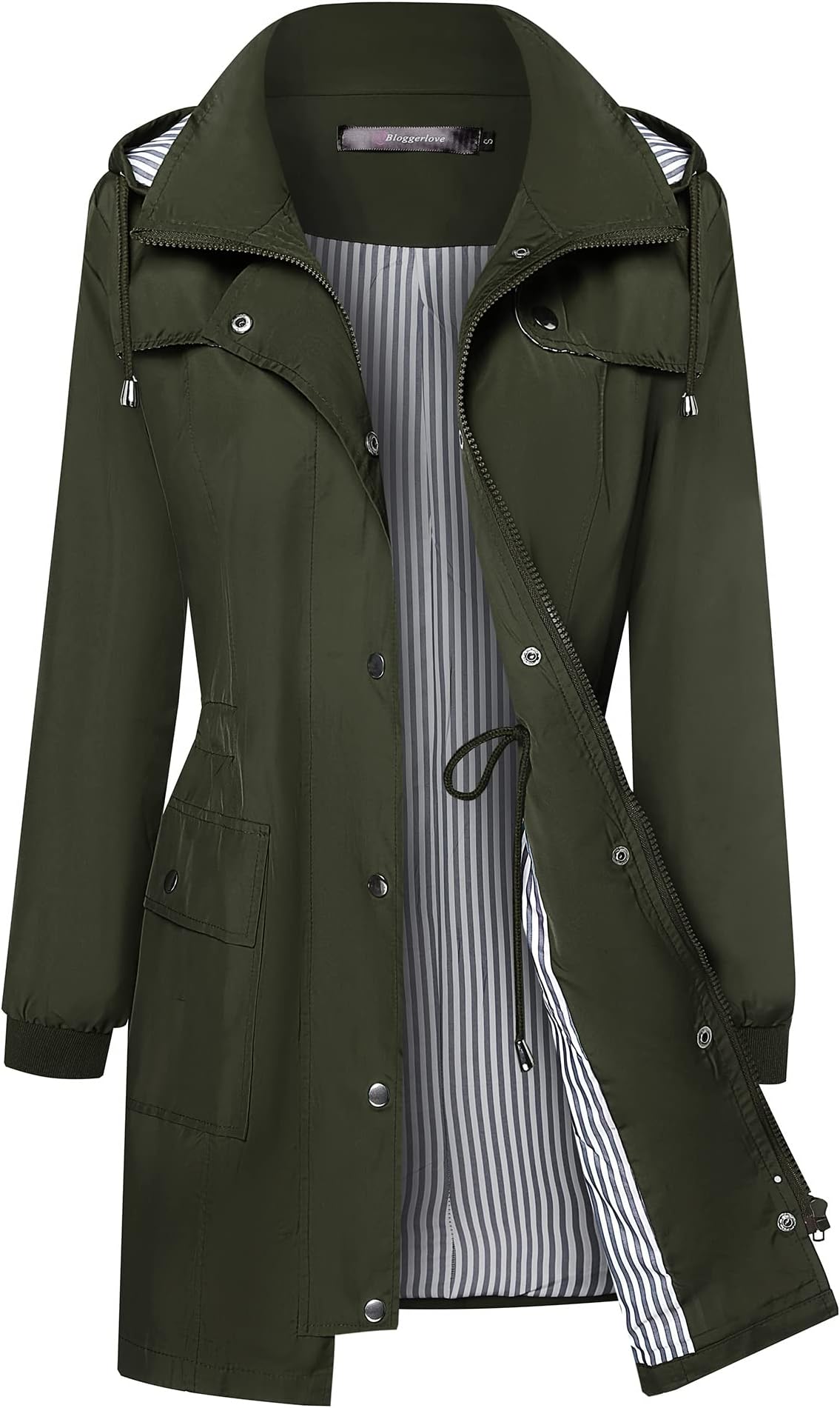 Rain Jacket Women Lightweight Raincoat Waterproof Windbreaker Striped Climbing Outdoor Hooded Trench Coats S-XXL