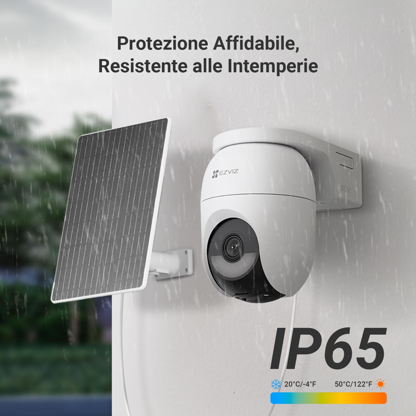 EZVIZ CB8 Lite Kit da 2, Telecamera WiFi Esterno 2K+ Senza Fili con 2 Pannelli Solari, 360° Pan/Tilt, Batteria a Lunga Durata, AOV, Rilevamento Umano/Veicolo, Visione Notturna a Colori, Wi-Fi 6