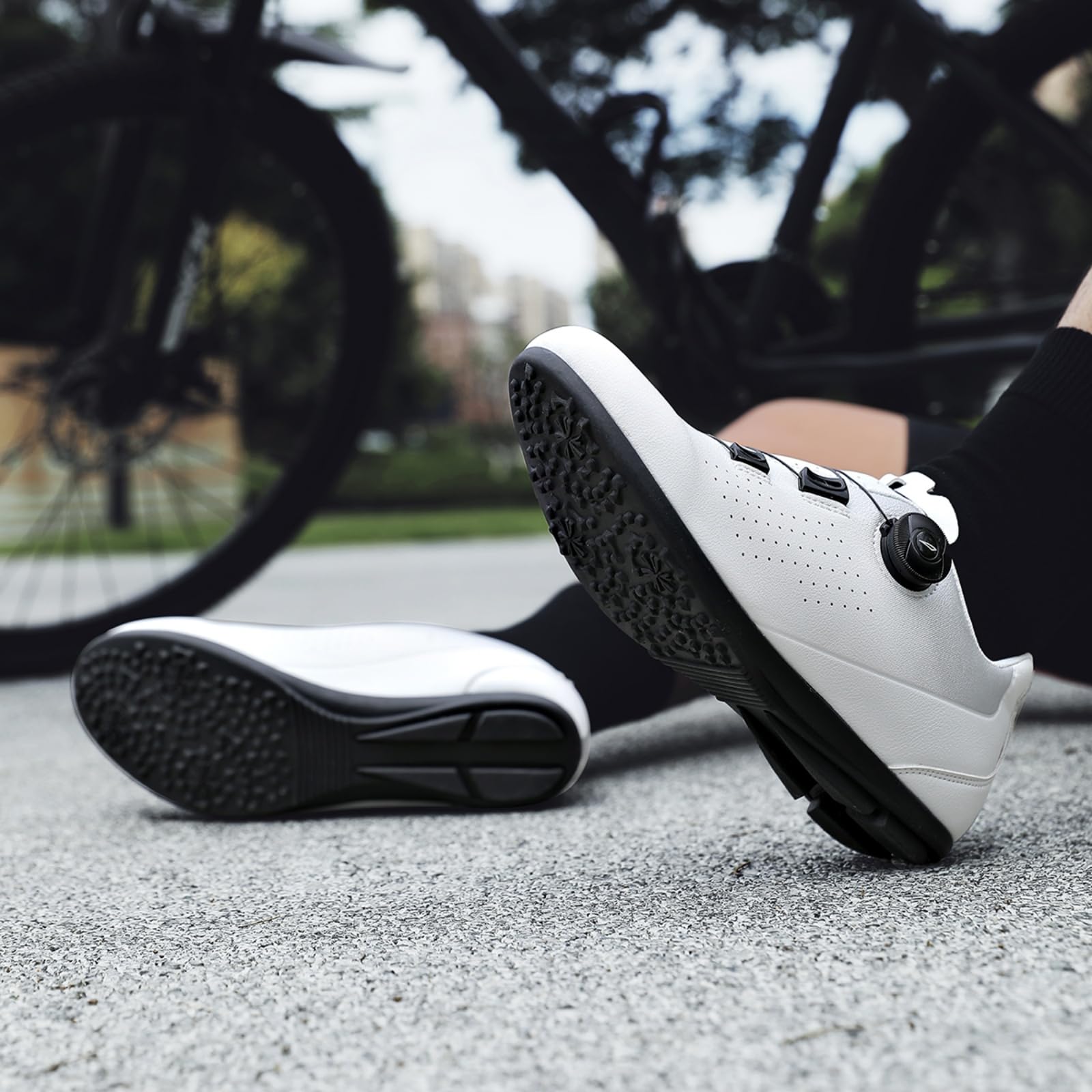 JiuQing Buty rowerowe bez blokady buty do jazdy na rowerze stacjonarnym i na świeżym powietrzu dla mężczyzn i kobiet płaskie antypoślizgowe szosowe górskie sportowe