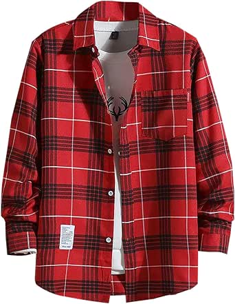 HMIYA Camicia da uomo in cotone e lino, a maniche lunghe, con bottoni, vestibilità normale, colletto alto, Nero , 4XL